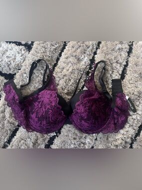 Adore Me Deep Purple Lace Underwire Bra. Size 34 DDD. NWT.